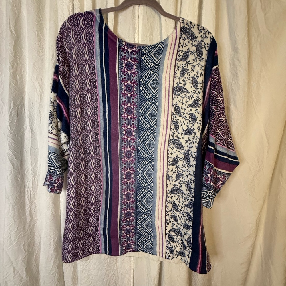 Chico's Multicolor Patterned Sweater Blouse - image 2